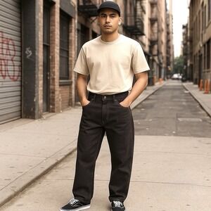 Vans Mens 29  Jeans Pants Brown Straight Wide Leg Loose Fit Urban Skater Grunge